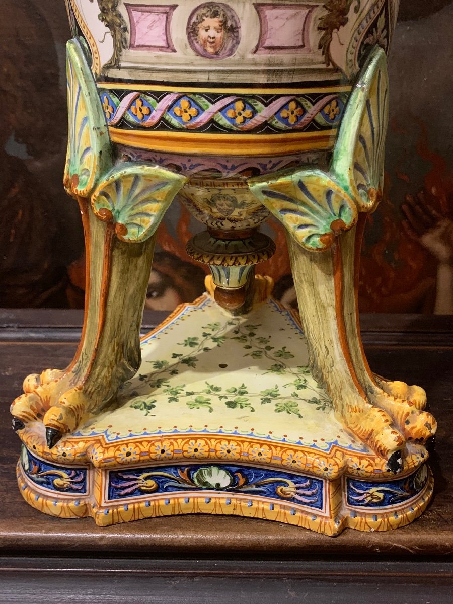 Une Paire De Vases En Majolique De Florence, Vers 1900 -photo-2