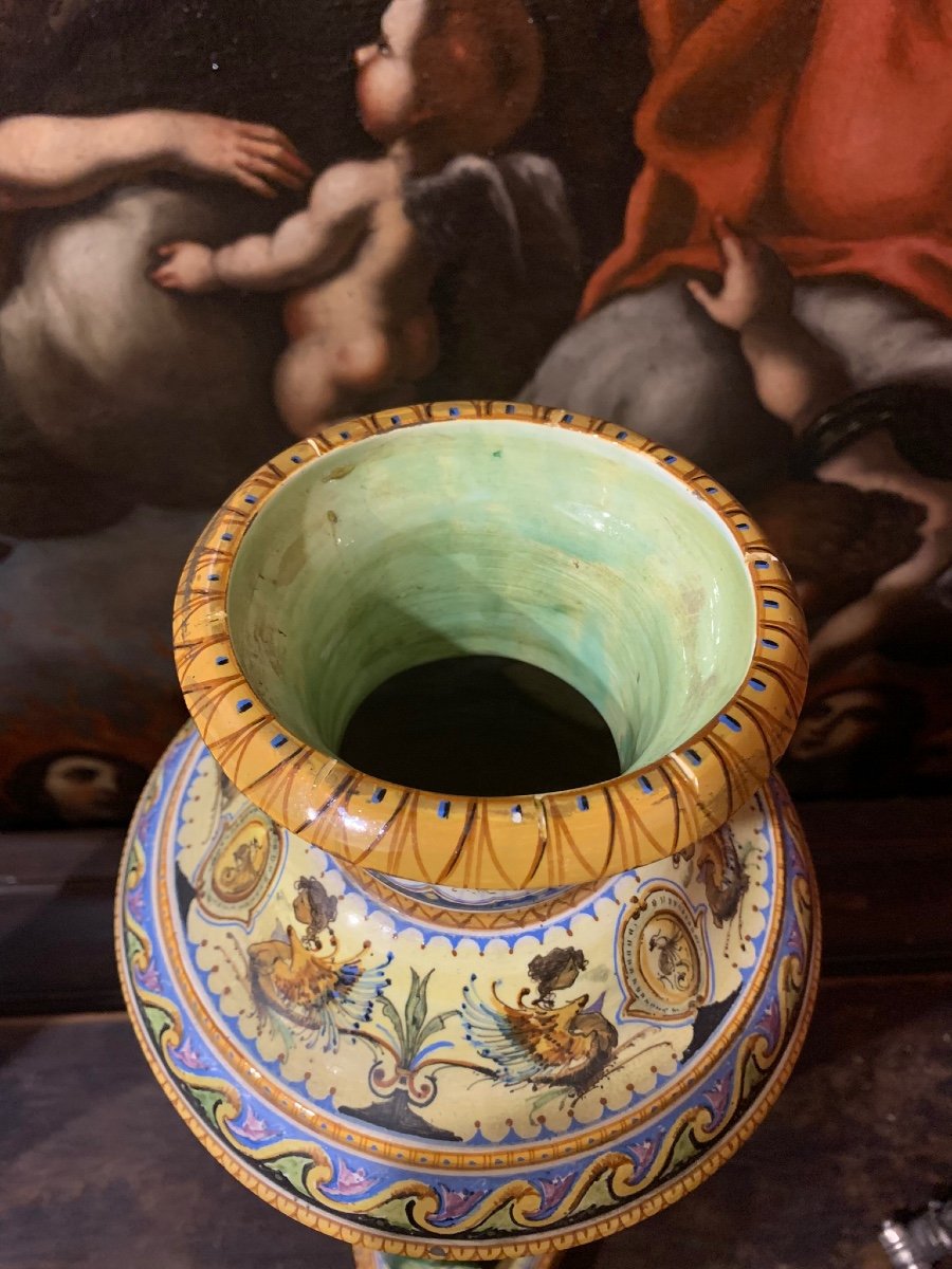 Une Paire De Vases En Majolique De Florence, Vers 1900 -photo-4