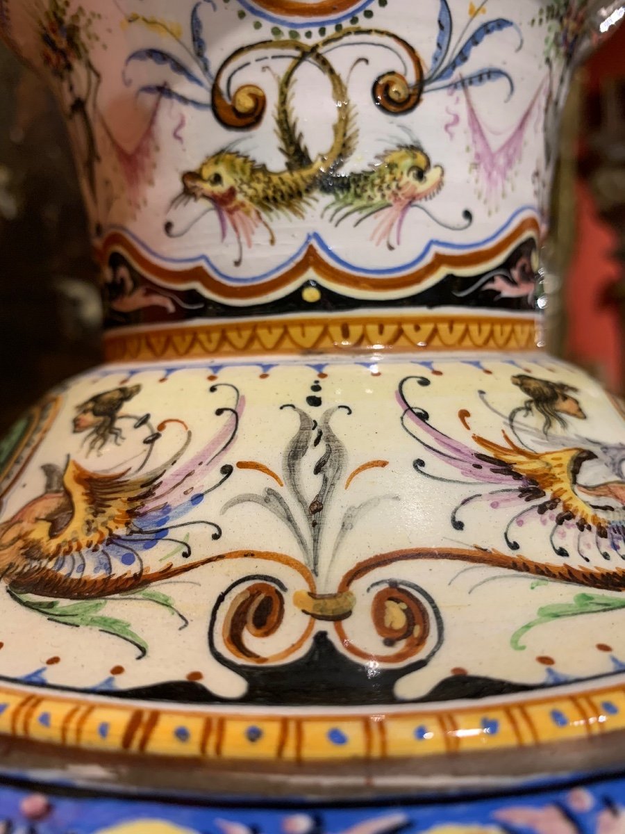 Une Paire De Vases En Majolique De Florence, Vers 1900 -photo-7
