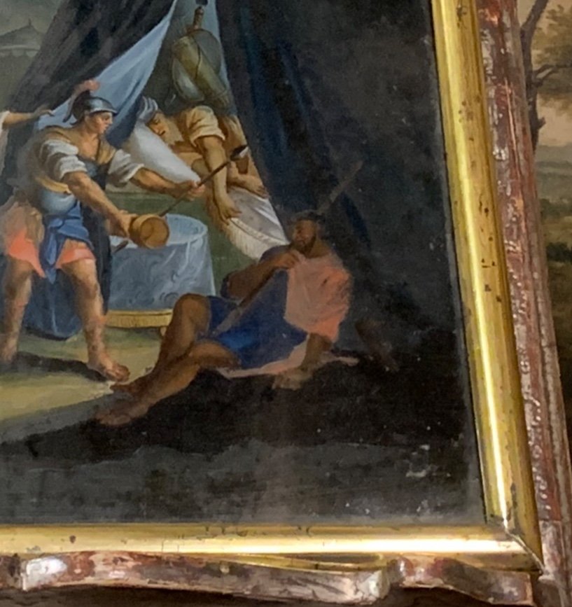 Scène De La Vie Militaire’ Huile Sur Verre, Fin XVIII Siècle  -photo-5