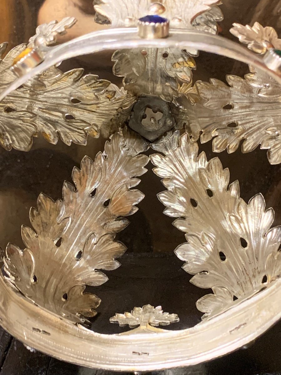 Couronne En Argent, Poinçonnée Scheggi, Florence Début Du XIXe Siècle.  -photo-4