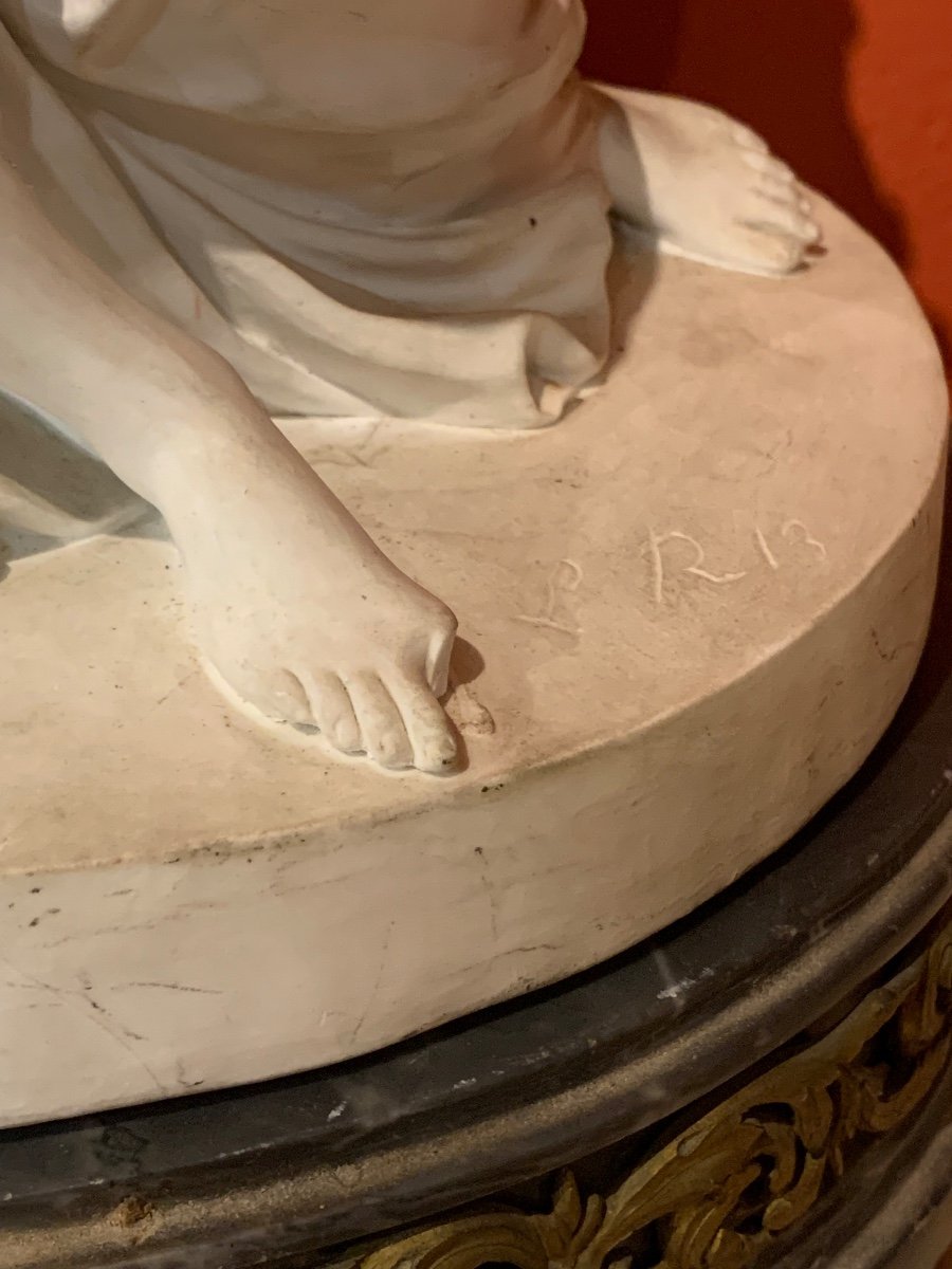 Statuette En Biscuit De Sevres Josse-françois-joseph Le Riche (1741-1812) Vers 1780-1790-photo-1