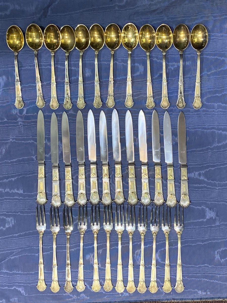 An Italian Silver Cutlery Set, Rome 1840  