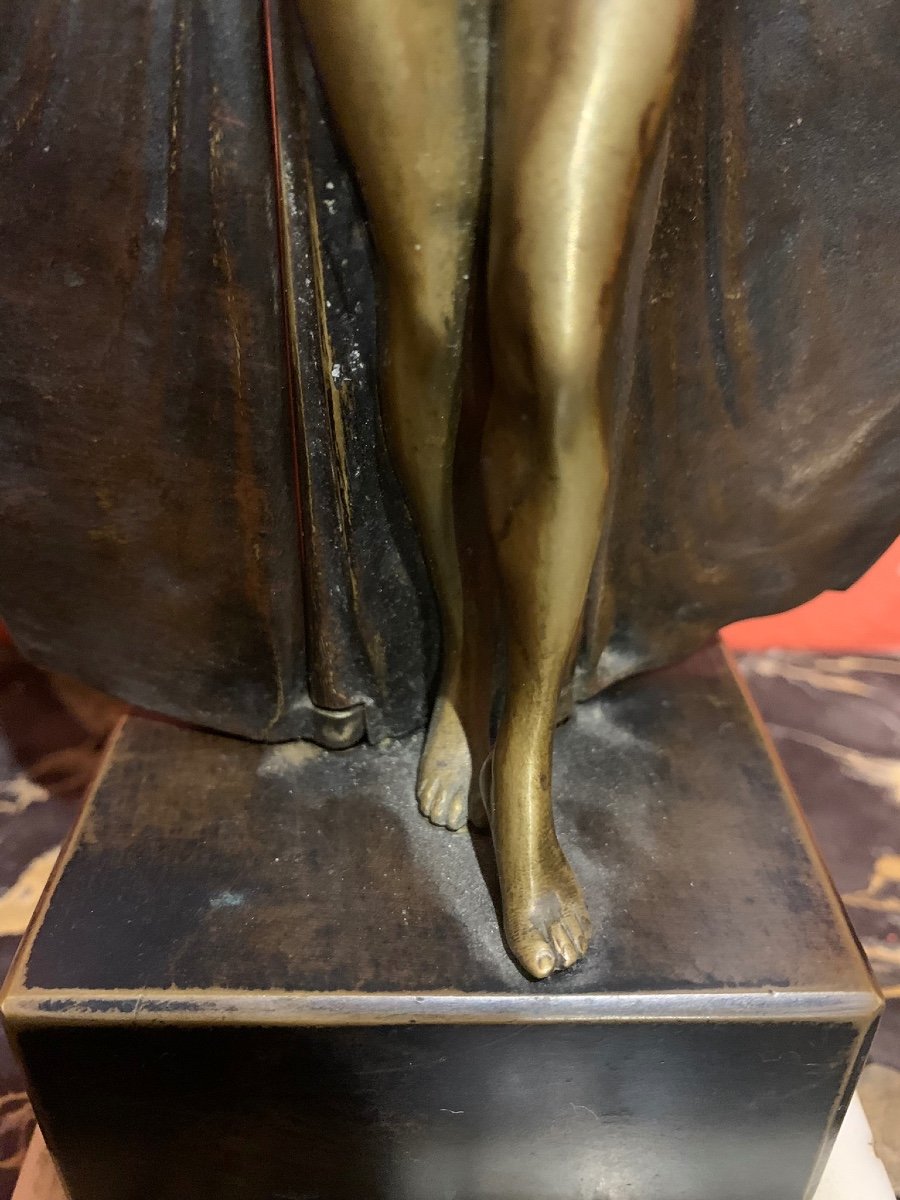 Donna ammantata in bronzo dorato e patinato, Carl Kauba, Vienna, inizio XIX secolo -photo-2