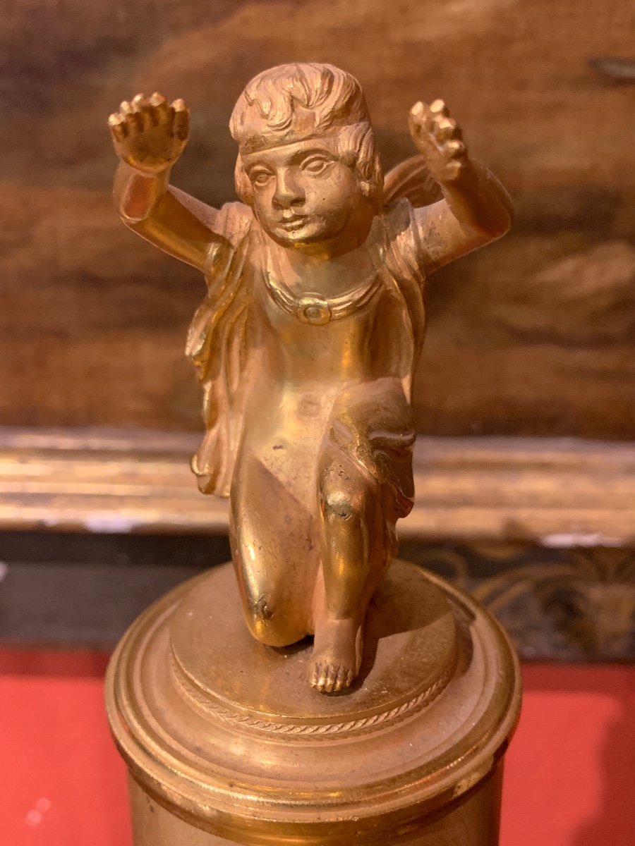Orologio da mensola in bronzo Impero Ormolu, Francia Inizio XIX secolo. -photo-7