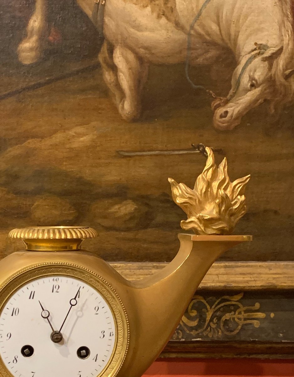 Orologio da mensola in bronzo Impero Ormolu, Francia Inizio XIX secolo. -photo-8