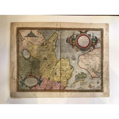 Carte Tartariae Sive Magni Chamiregni Édition De 1584 Ortelius Mesures: 54x40,5 Avec Une Colora