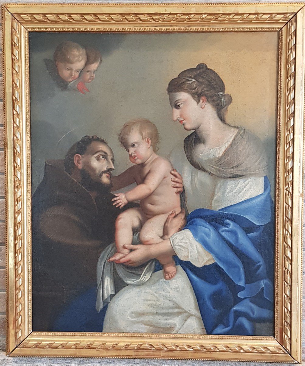 Madonna con bambino e San Francesco, Olio su tela, Epoca '700-photo-3