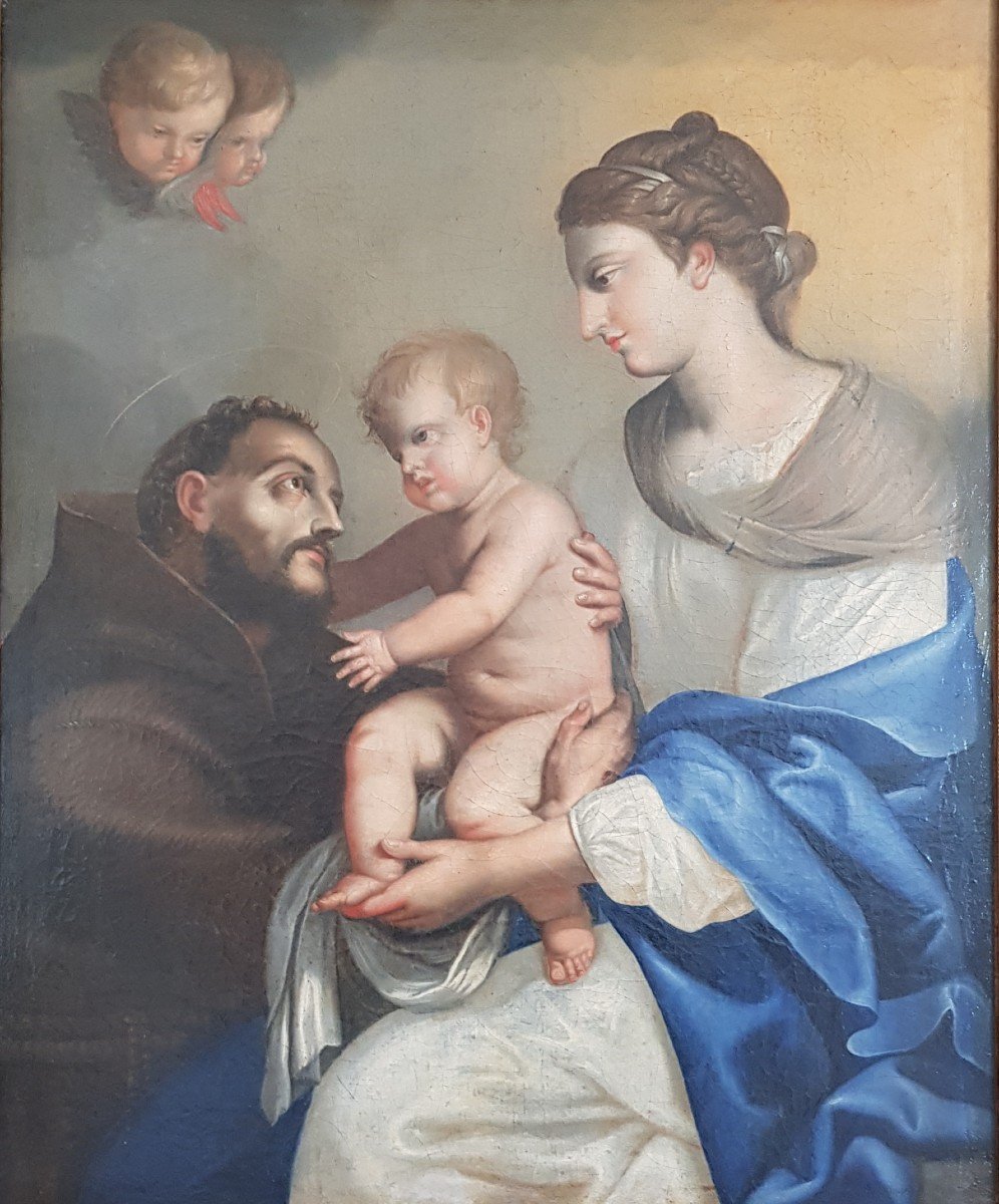 Madonna con bambino e San Francesco, Olio su tela, Epoca '700-photo-4
