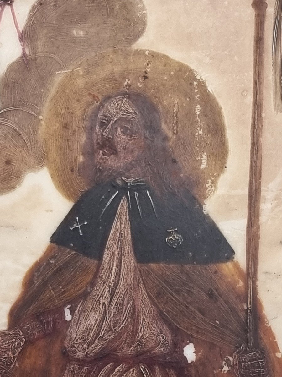 Madonna con Bambino, San rocco, il leone e Venezia, Olio su alabastro, Epoca '400-photo-3