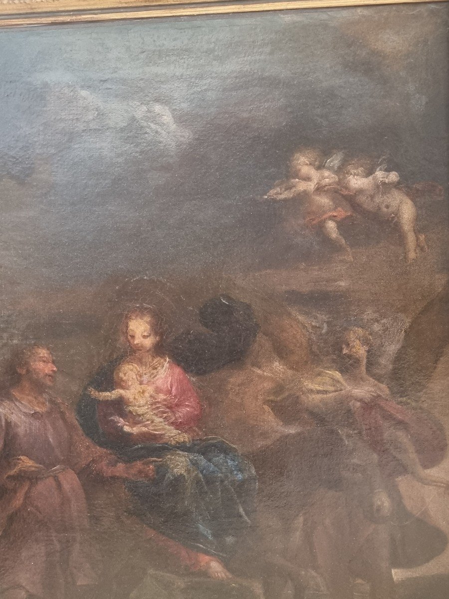 La fuga in Egitto, olio su tela, XVII secolo-photo-2