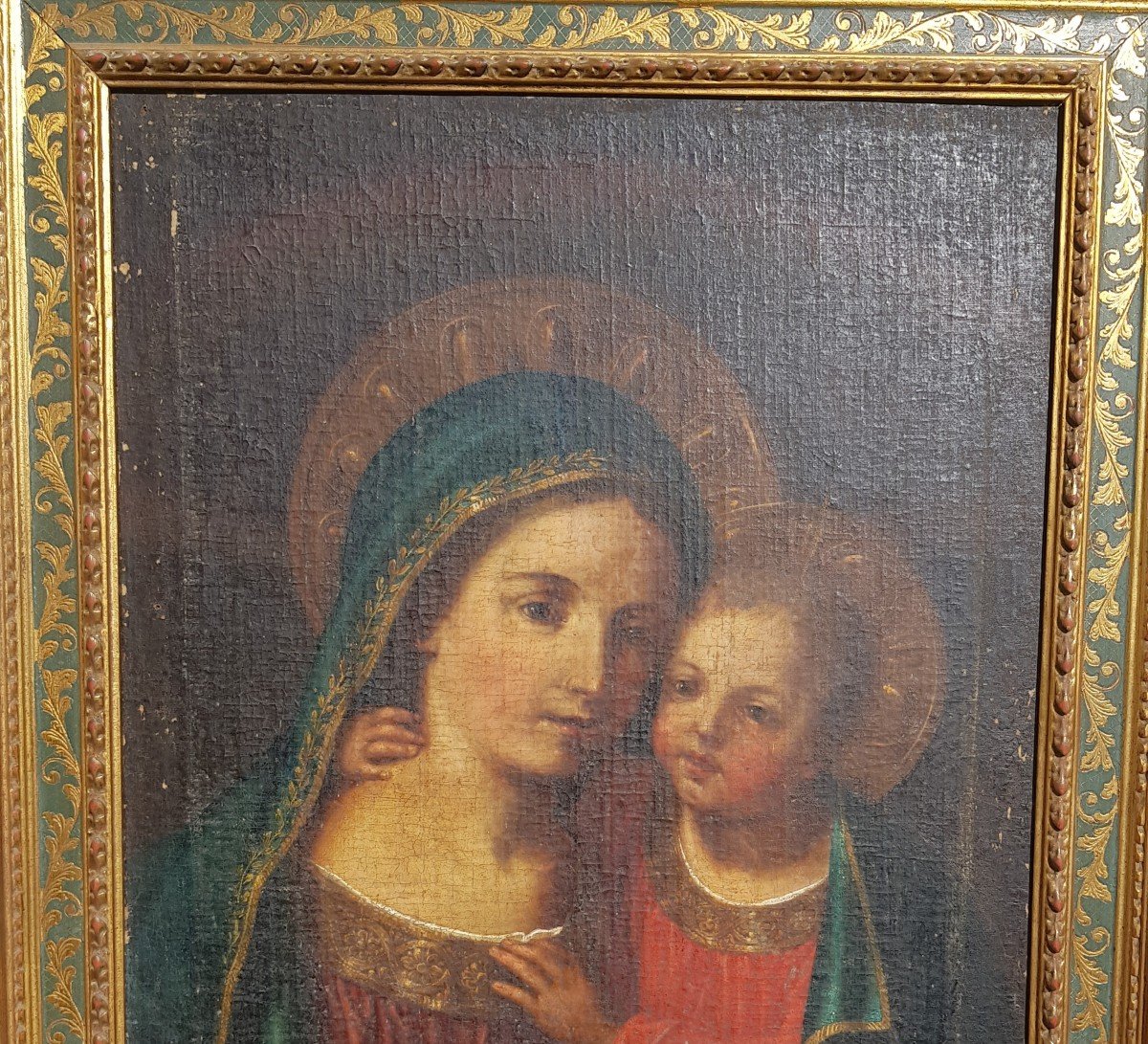 Madonna con bambino, Olio su tela, Epoca '700-photo-3