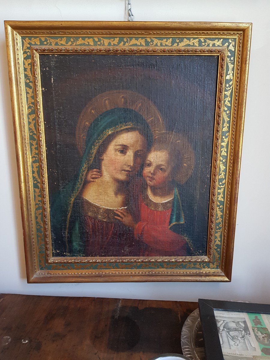 Madonna con bambino, Olio su tela, Epoca '700-photo-4
