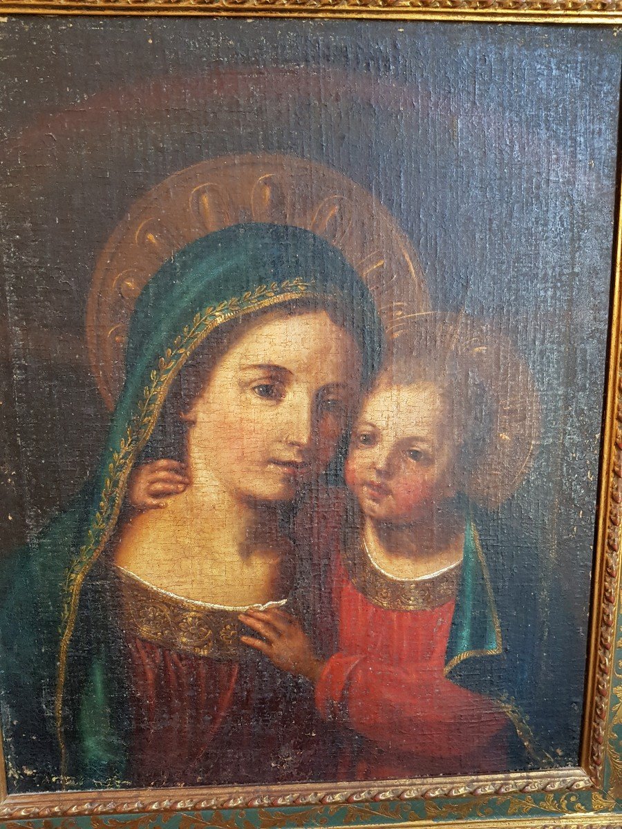 Madonna con bambino, Olio su tela, Epoca '700-photo-5