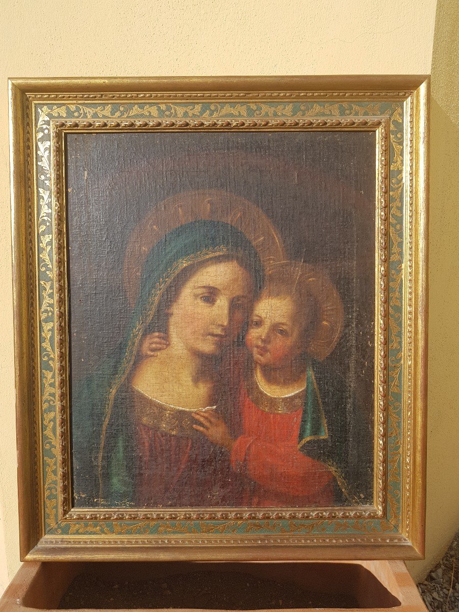 Madonna con bambino, Olio su tela, Epoca '700