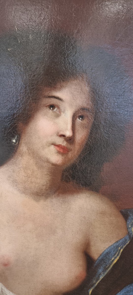 Ritratto di personaggio femminile, Olio su tela ovale, Epoca '600-photo-2
