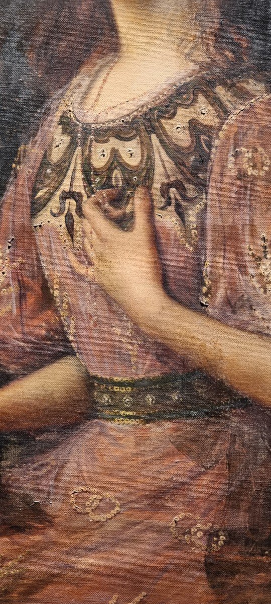 Ritratto di personaggio femminile, Olio su tela, Primi del '900-photo-2