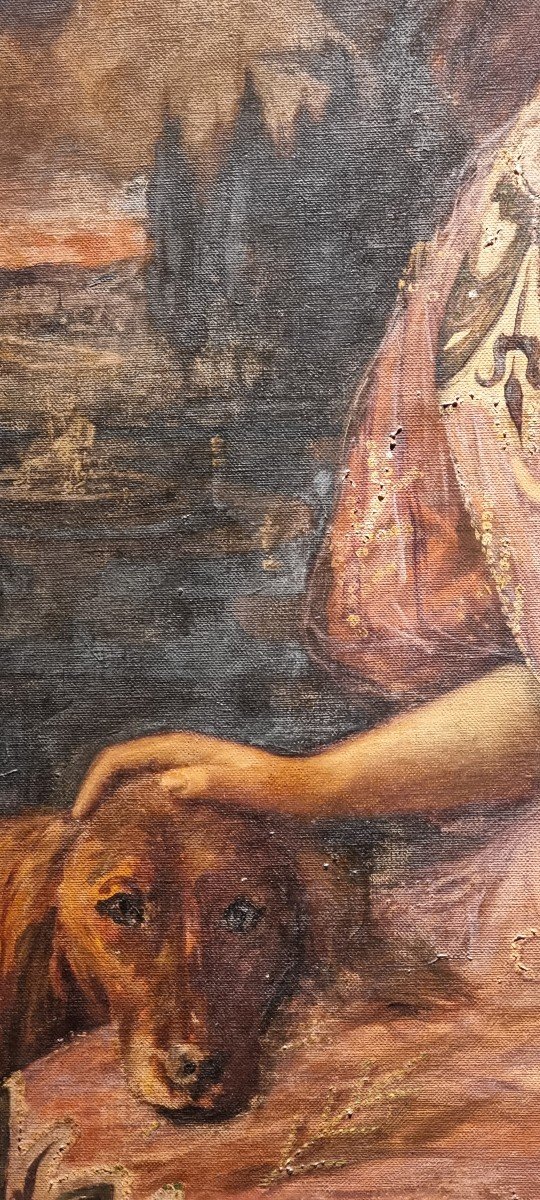 Ritratto di personaggio femminile, Olio su tela, Primi del '900-photo-3