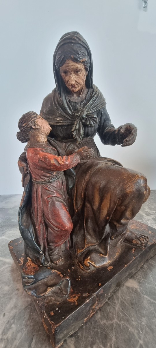 Educazione della Vergine, Scultura in terracotta dipinta, Epoca '600