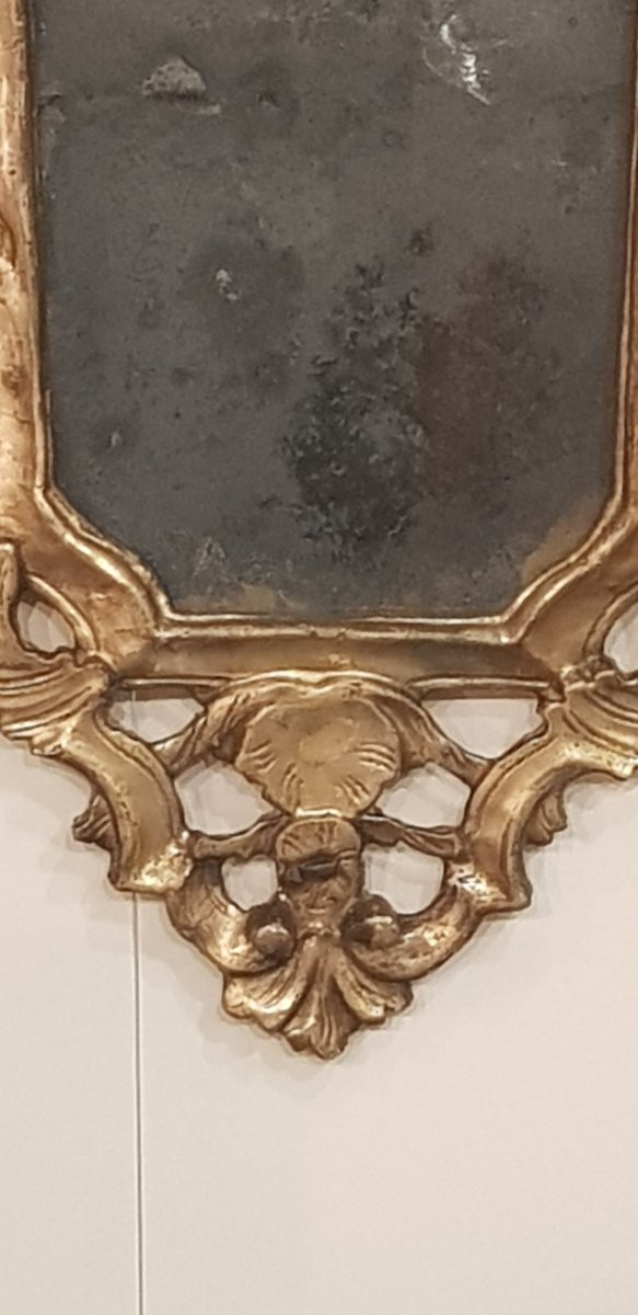 Specchio in stile Luigi XIV a foglia d'oro-photo-3