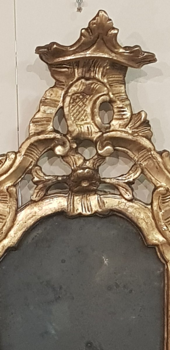 Specchio in stile Luigi XIV a foglia d'oro-photo-4