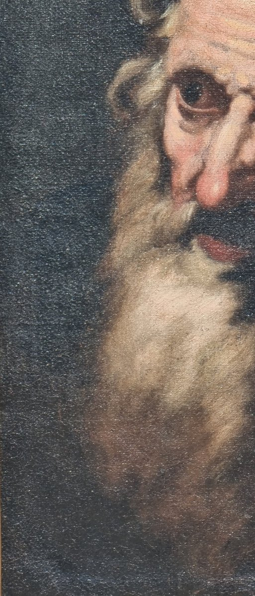 Olio su tela raffigurante volto di anziano, Epoca '600-photo-2