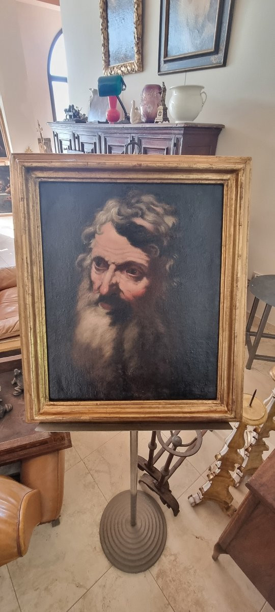 Olio su tela raffigurante volto di anziano, Epoca '600-photo-1