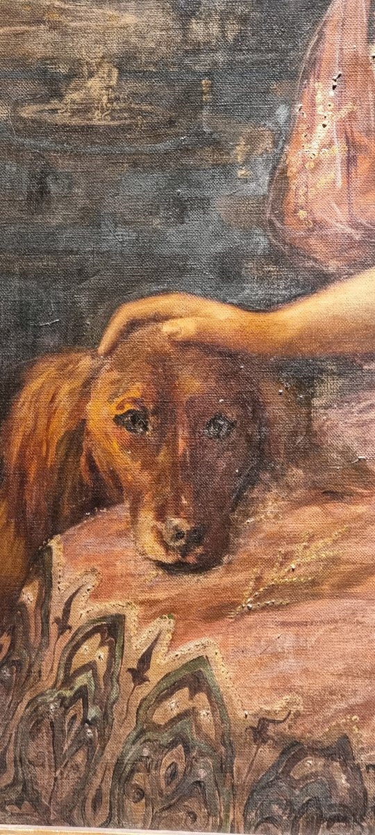 Ritratto di personaggio femminile, Olio su tela, Primi del '900-photo-1