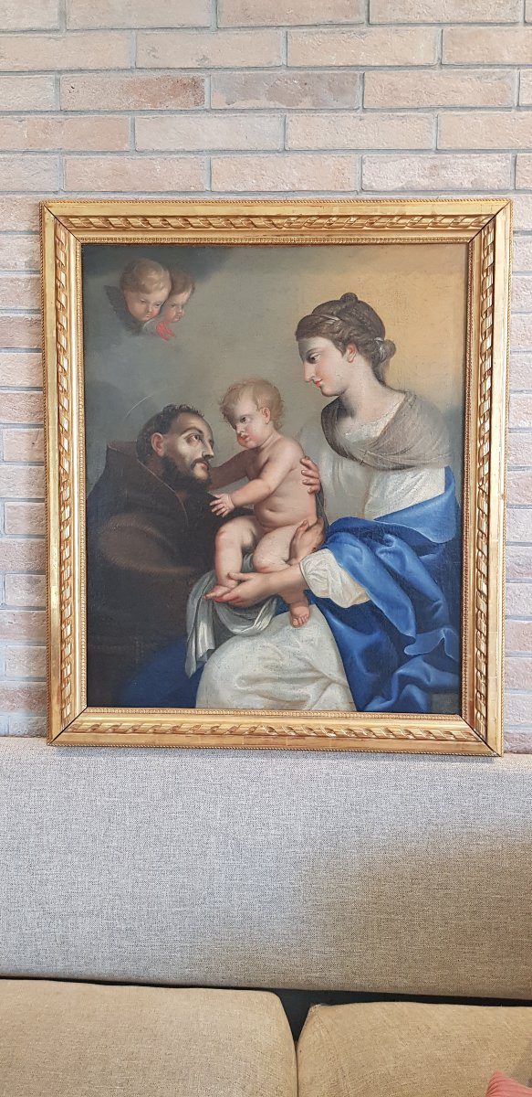 Madonna con bambino e San Francesco, Olio su tela, Epoca '700-photo-4