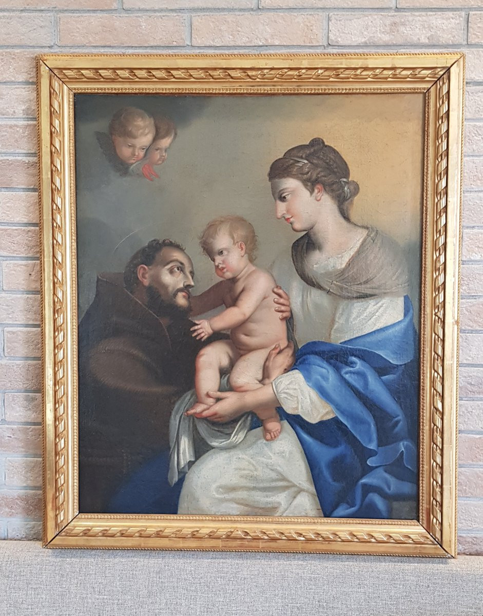 Madonna con bambino e San Francesco, Olio su tela, Epoca '700-photo-1
