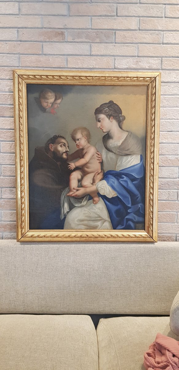 Madonna con bambino e San Francesco, Olio su tela, Epoca '700-photo-3