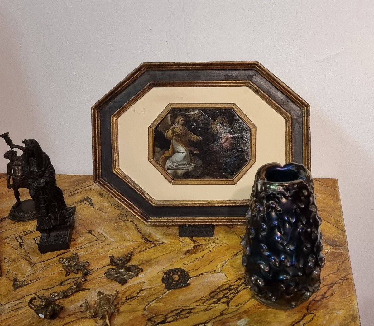 Annunciazione, Alessandro Turchi, Olio su ardesia, Epoca '500