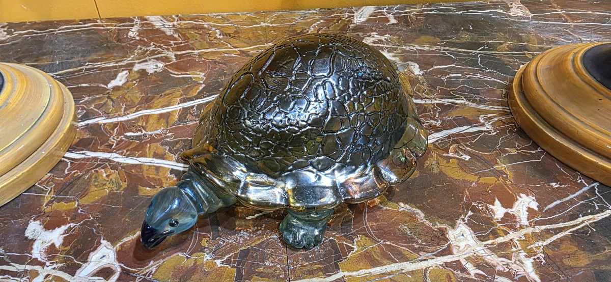 scultura in vetro di Murano raffigurante Tartaruga