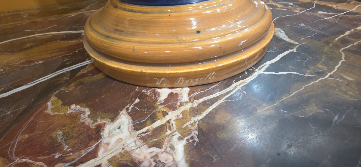 Coppia di vasi in maiolica, Firmati-photo-1