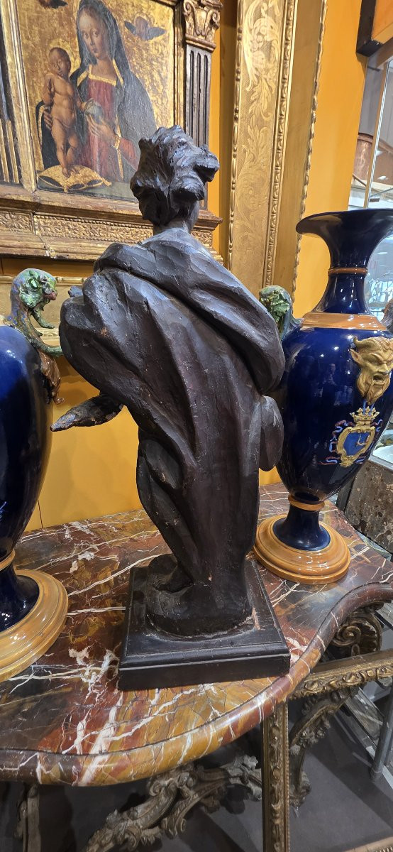 Scultura in legno raffigurante personaggio femminile-photo-2