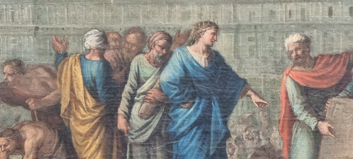 Deposizione della prima pietra, Olio su tela, Epoca primi del '700-photo-3