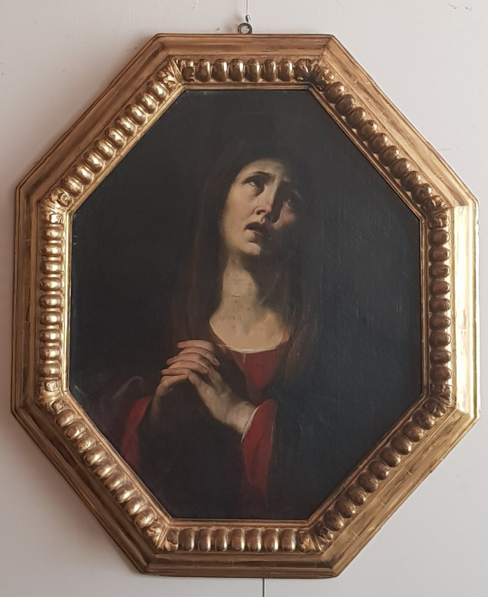 Madonna su tela ottagonale, Olio su tela, Epoca '600, Andrea Vaccaro-photo-4