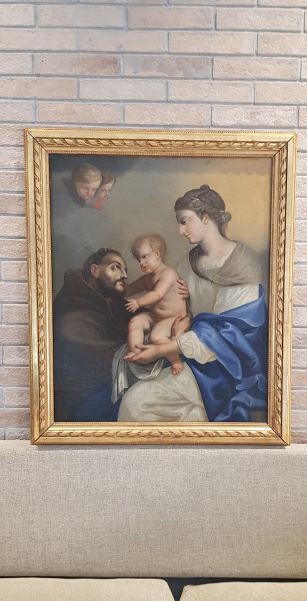 Madonna con bambino e San Francesco, Olio su tela, Epoca '700