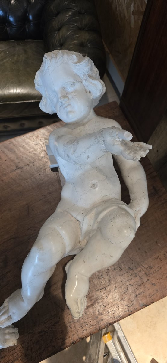  Coppia di Angeli in marmo di Carrara, epoca Barocca  -photo-7