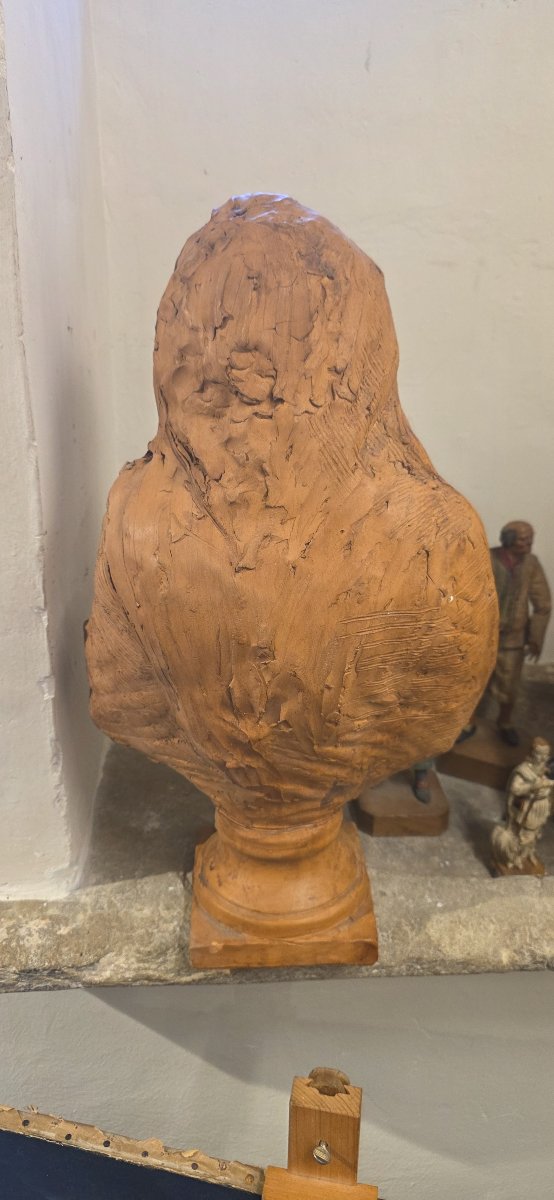 Coppia di busti in terracotta 800 - Allegorie Inverno e Autunno (Bacco)-photo-3