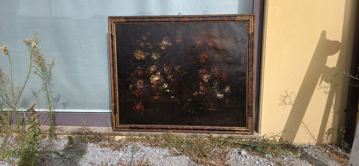 Natura morta con vaso in bronzo e cestino in vimini - Giuseppe Volò - Fine Seicento-photo-2
