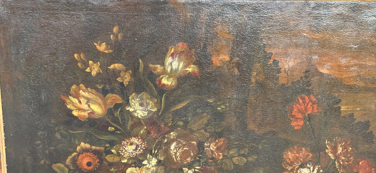 Natura morta con vaso in bronzo e cestino in vimini - Giuseppe Volò - Fine Seicento-photo-3