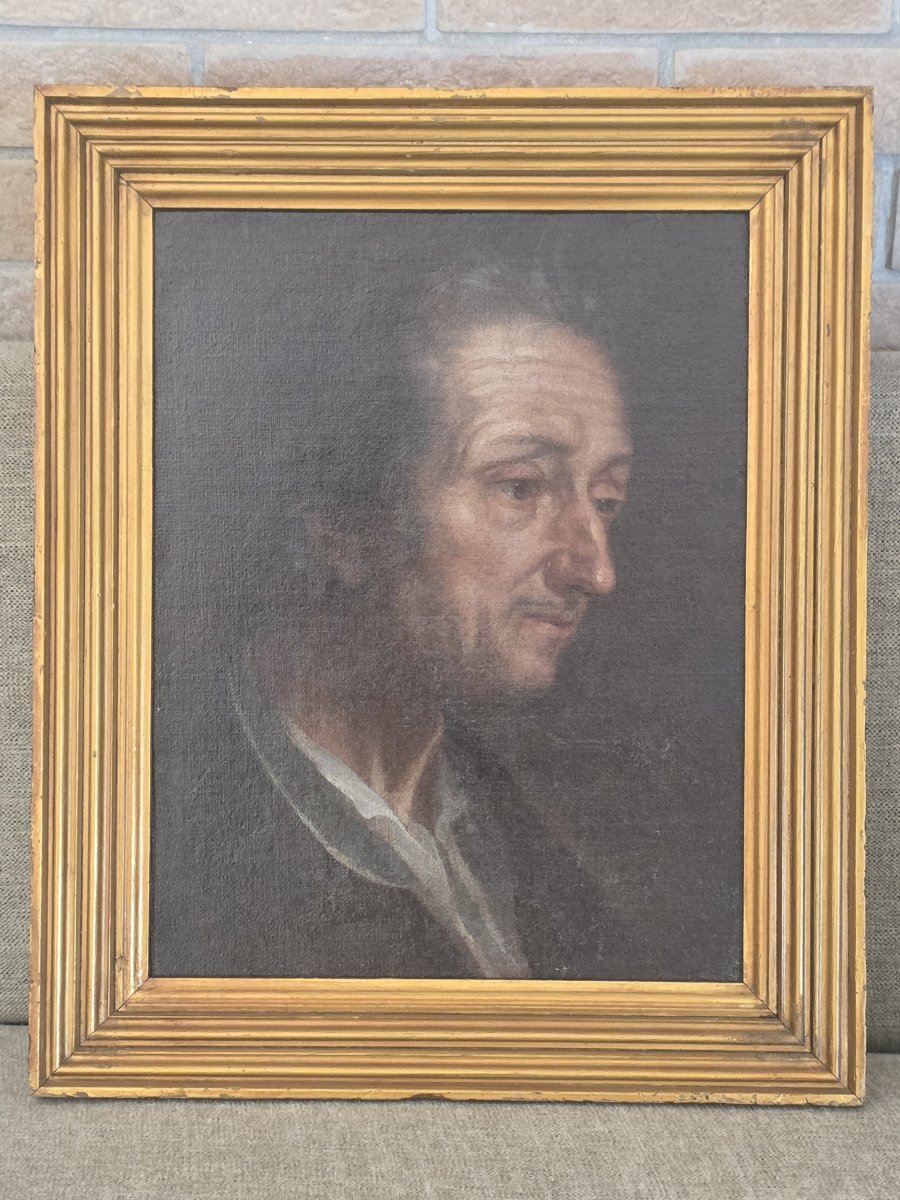 Ritratto di filosofo di profilo - Attribuito ad Antonio Amorosi (1660-1738) - Olio su tela XVII
