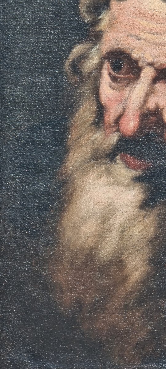 Olio su tela raffigurante volto di anziano, Epoca '600-photo-1