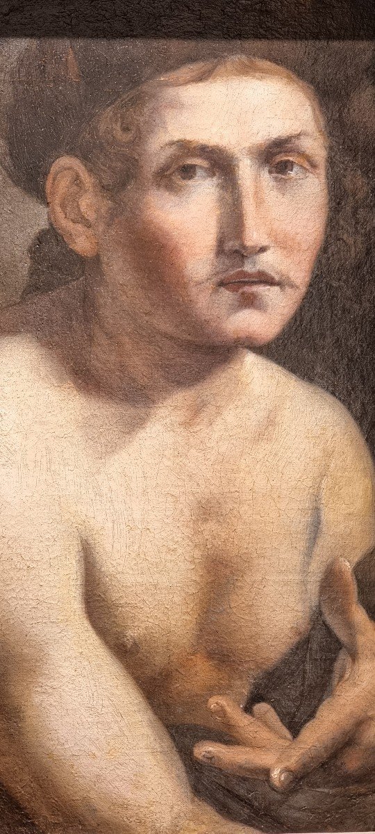 Portrait d'Un Jeune Homme, Huile Sur Toile, XVIIe Siècle-photo-2