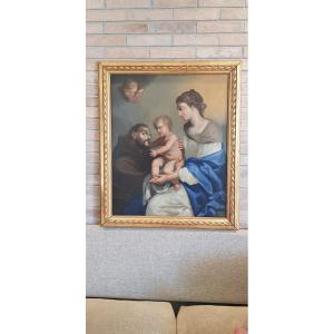 Madonna con bambino e San Francesco, Olio su tela, Epoca '700