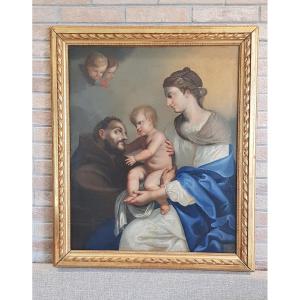 Madonna con bambino e San Francesco, Olio su tela, Epoca '700