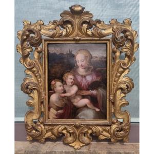 Madonna con bambino e San Giovannino, Olio su tavola, Epoca '500