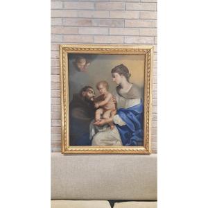 Madonna con bambino e San Francesco, Olio su tela, Epoca '700