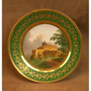Fontainebleau Porcelain Plate Baruch Weil The Mosque Of Constantinople 19th Century